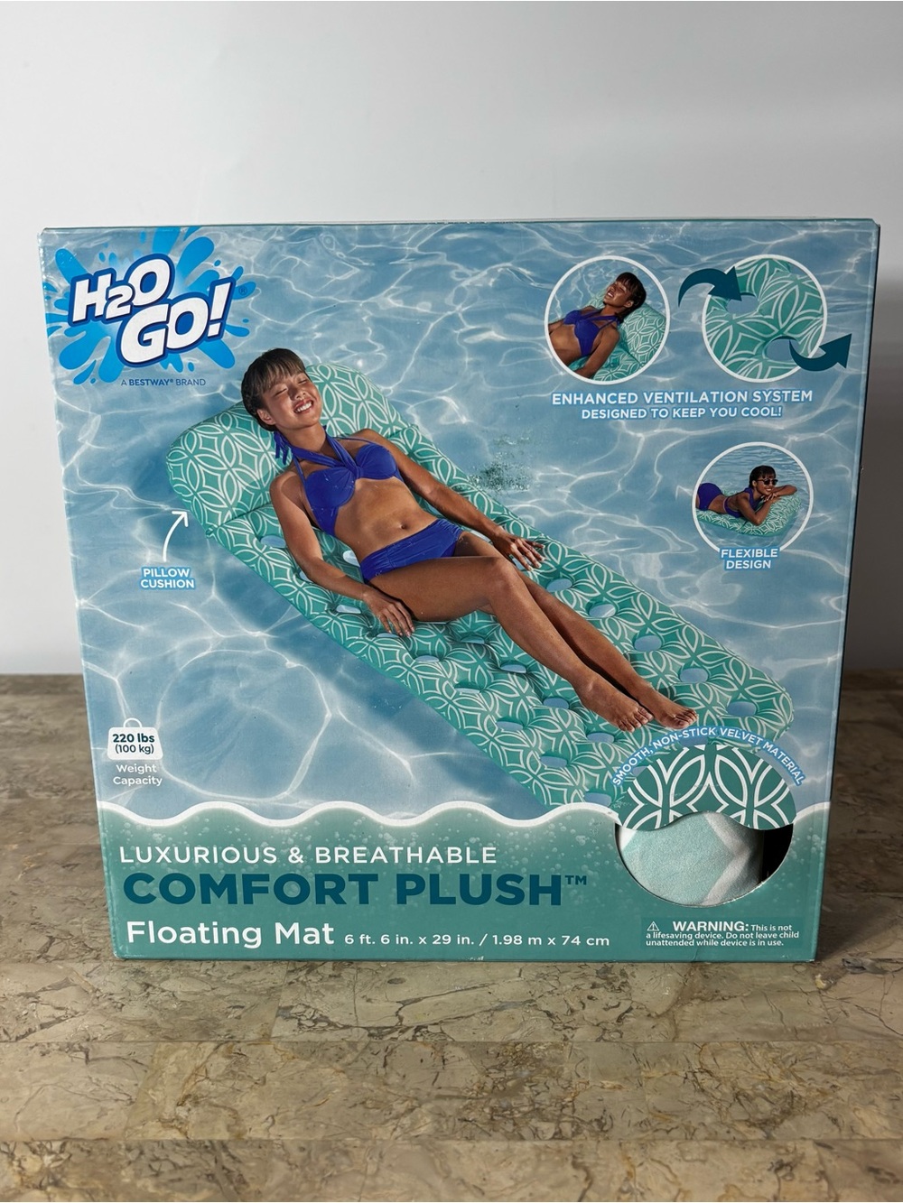 New H2OGO Comfort Plush Floating Mat 6'x6"x29”
